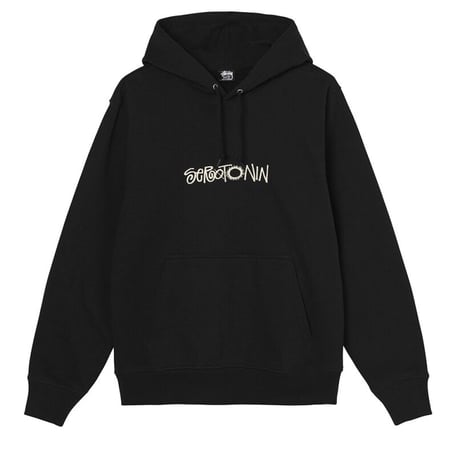 STUSSY / SEROTONIN APPLIQUE HOODIE / BLACK