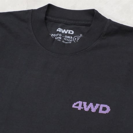 4WD  (4 WORTH DOING) / HALF TONE LOGO SS TEE / BLACK / PURLE