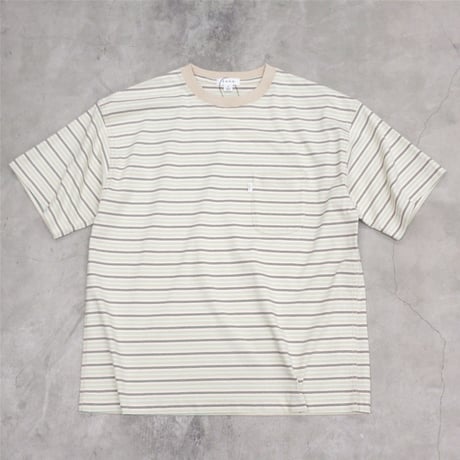 tone / DOUBLE STITCH SS T SHIRT  / BEIGE STRIPE