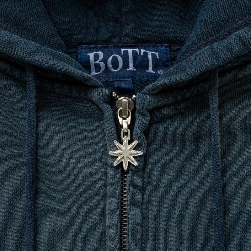 BoTT / WASHED LUCKY LOGO ZIP HOODIE / WASHED CO