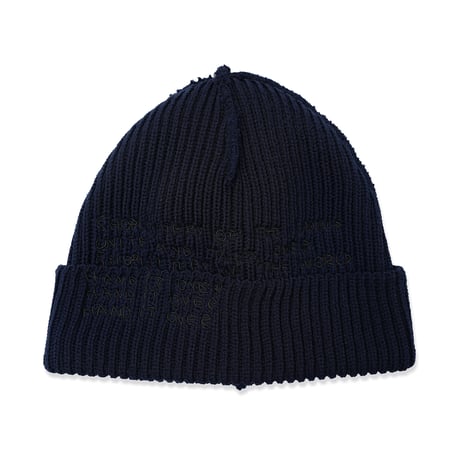 GARBAGE / INSIDE OUT CUFF BEANIE / NAVY (BLACK EMB)