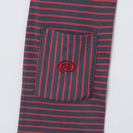 SOL soonerorlater / BORDER SCARF / GRAY & RED