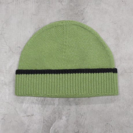 SNEEZE MAGAZINE / CONTRAST STRIPE WOOL BEANIE / GREEN