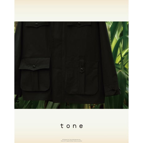tone / COTTON NYLON GARDEN JACKET / BLACK