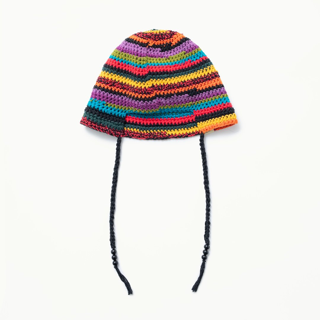 帽子 sol Hand-knitted Border Hat Multi SOL soonerorlater / HAND-KNITTED BORDER HAT / M