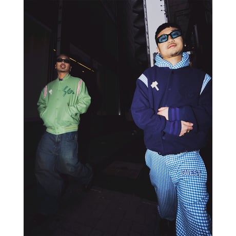 SPECIAL GUEST K.K. / SG GINGHAM CHECK STADIUM JACKET / KHAKI
