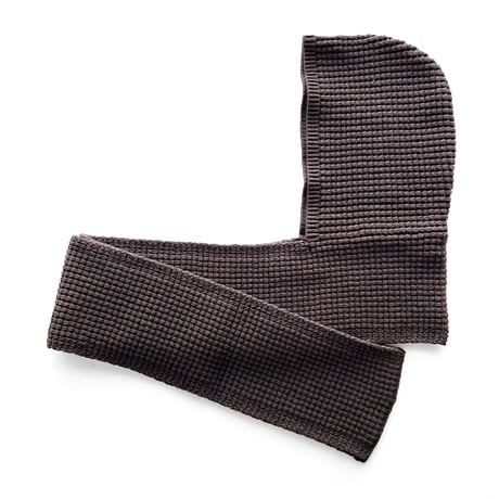 COMFORTABLE REASON / WAFFLE HOOD SCARF / BROWN