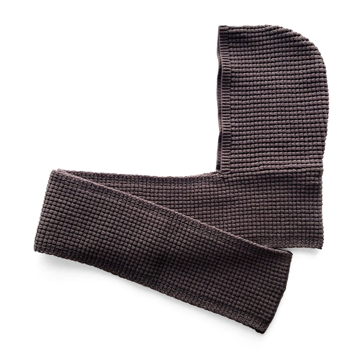 COMFORTABLE REASON / WAFFLE HOOD SCARF / BROWN