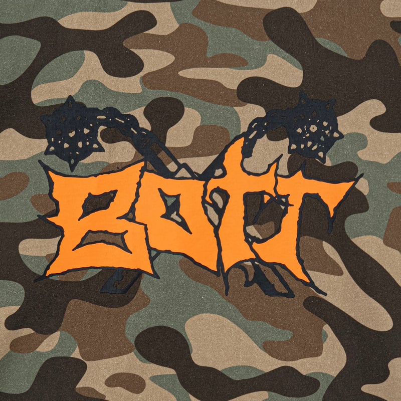 BoTT Flail Tee Camo ボット Tシャツ カモ柄 S BoTT / FLAIL TEE / CAMO | Sophomore