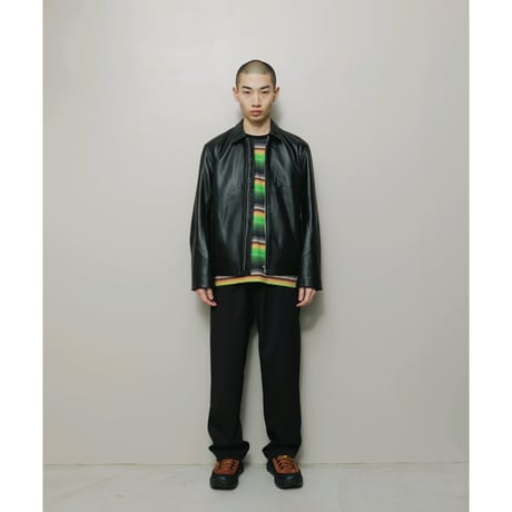 BAL / TECH LEATHER ZIP JACKET  / BLACK