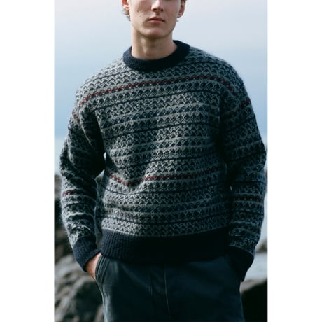 PHIGVEL MAKERS & Co. / FAIR ISLE SWEATER / CHARCOAL