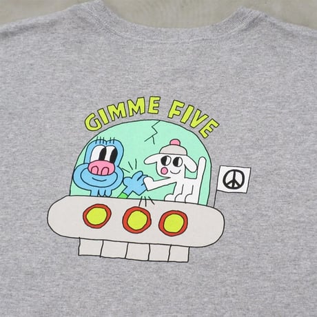 GIMME FIVE x TIM COMIX / SPACE SHIP TEE / HEATHER GREY