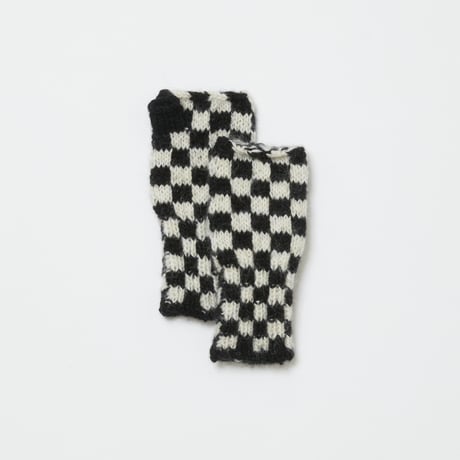 BAL / CHECKERED HAND KNIT GLOVE / BLACK