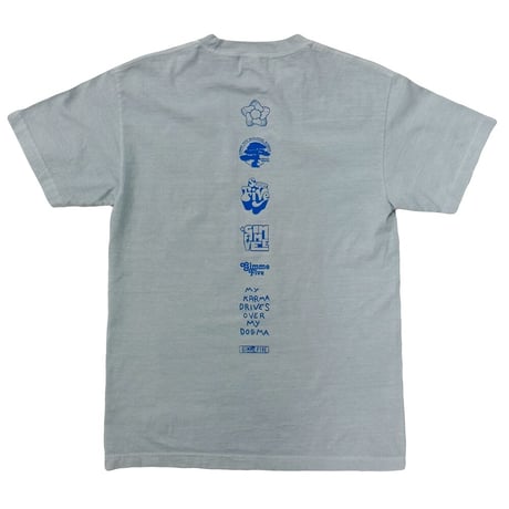 GIMME FIVE / GROVER TEE / LT GREY coloured dyed Tee/BLUE