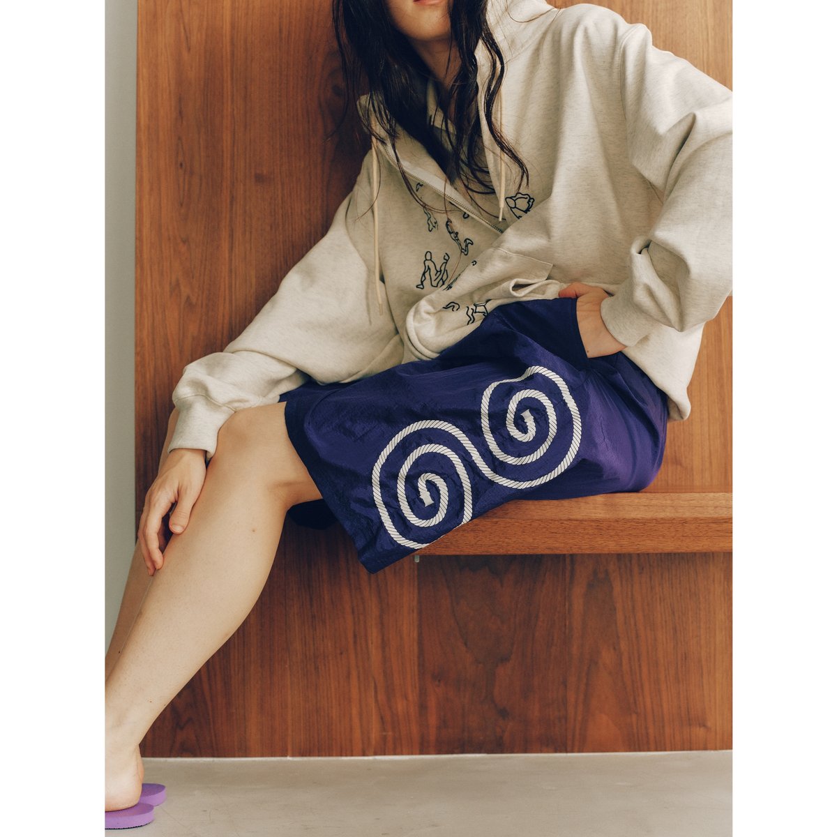 SOL soonerorlater / ROPE LOGO SHORTS / NAVY | S