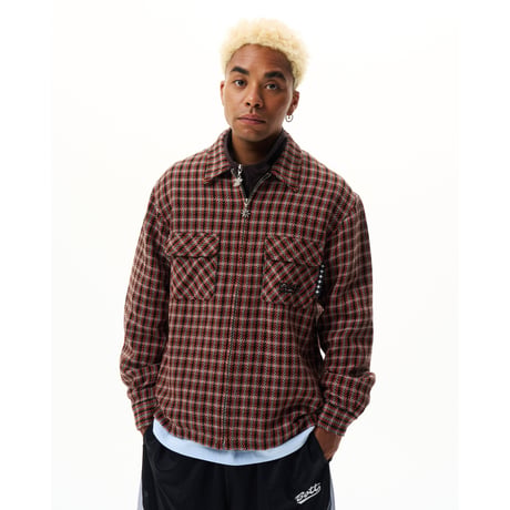BoTT / ZIP-UP FLANNEL SHIRT / BLACK