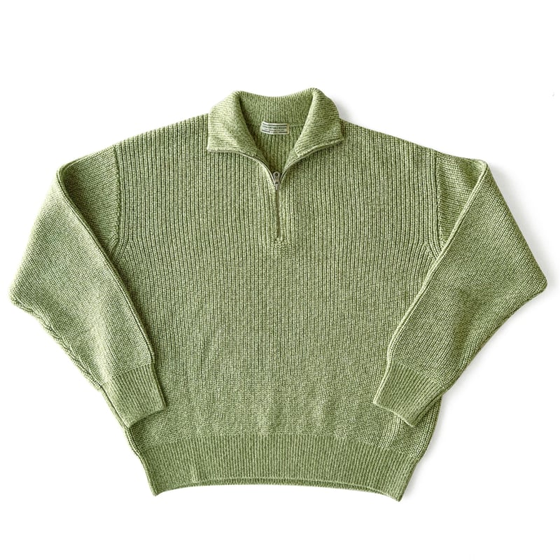 COMFORTABLE REASON / HALF ZIP KNIT / LIME | Sop