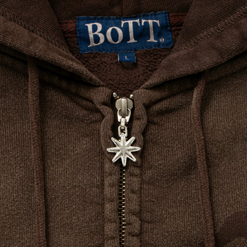 BoTT / WASHED LUCKY LOGO ZIP HOODIE / WASHED BR