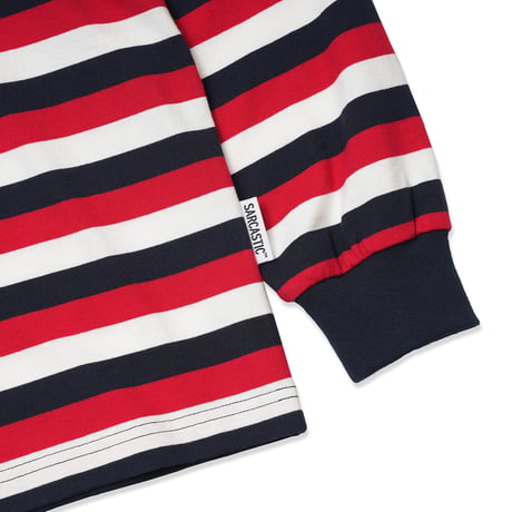 SARCASTIC / BILLY STRIPE LONG SLEEVE TEE / RED