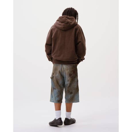 BoTT / WASHED LUCKY LOGO ZIP HOODIE / WASHED BROWN