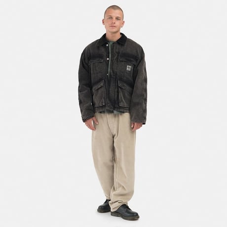 STUSSY / WASHED CANVAS SHOP JACKET / BLACK