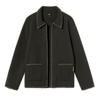 STUSSY / WOODSY BLANKET STITCH FLEECE / CHARCOAL