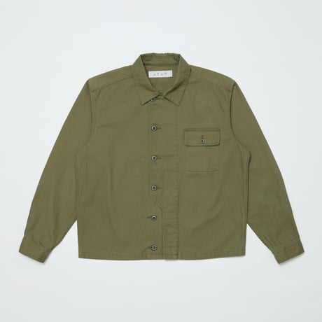 BAL / CREW HERRINGBONE OVER SHIRT / ARMY GREEN