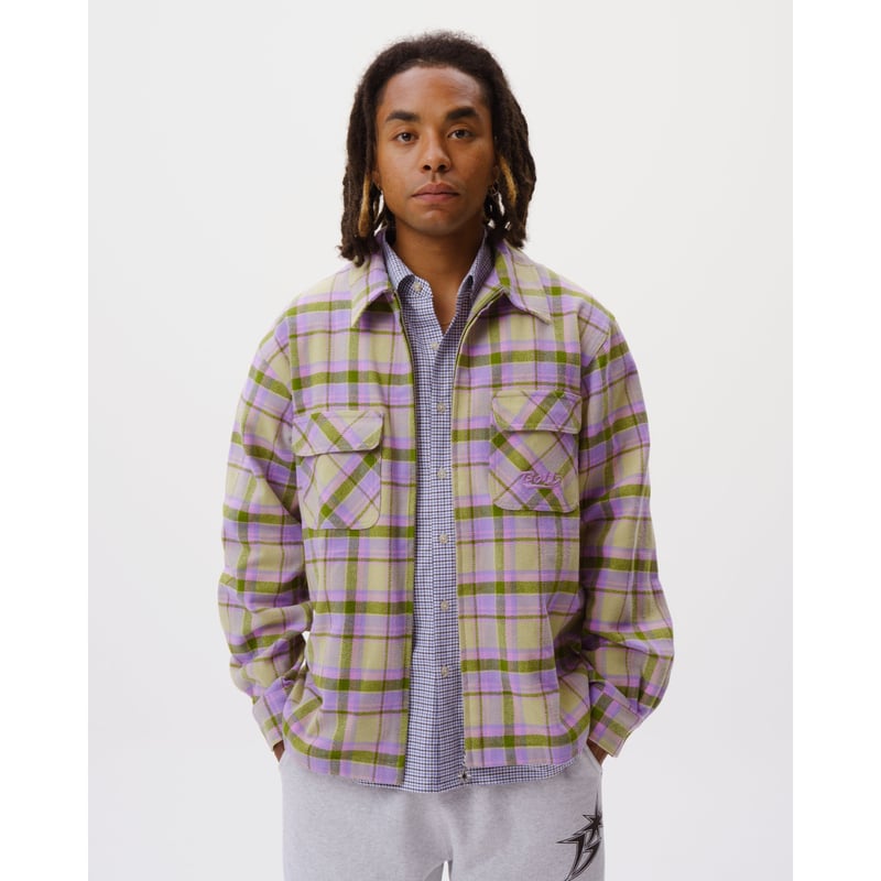 BoTT / ZIP-UP FLANNEL SHIRT / LAVENDER | Sophomore