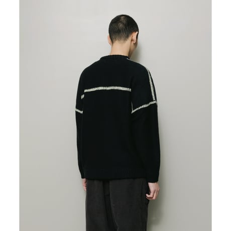 BAL / STITCHED DROP SHOULDER SWEATER / BLACK
