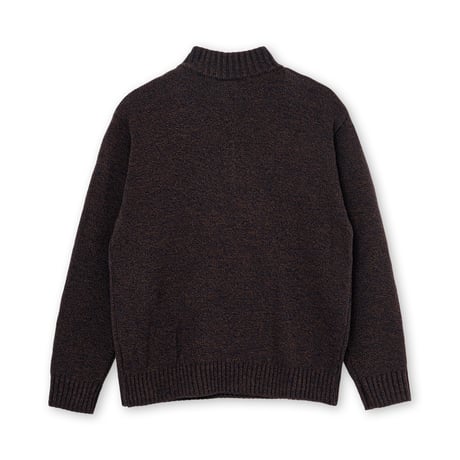 SOL soonerorlater / HALFZIP KNIT SWEATER / BROWN