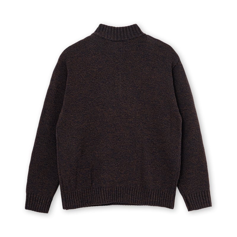 SOL soonerorlater / HALFZIP KNIT SWEATER / BROW
