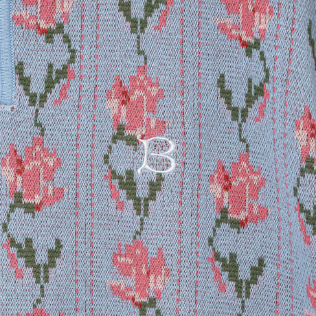 BoTT / FLOWER S/S KNIT POLO / LIGHT BLUE