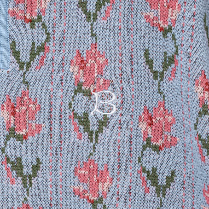 BoTT / FLOWER S/S KNIT POLO / LIGHT BLUE | Soph