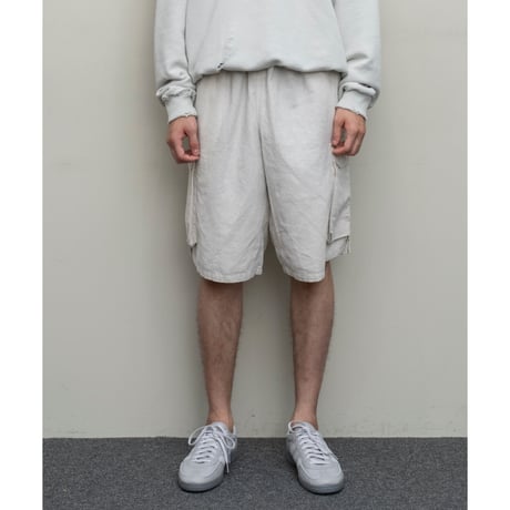 BAL / COTTON  LINEN CARGO SHORT / BONE