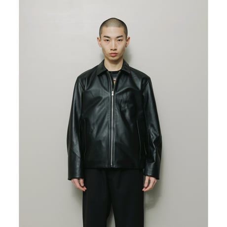 BAL / TECH LEATHER ZIP JACKET  / BLACK