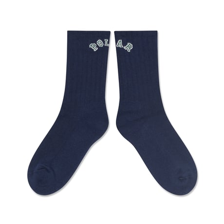 POLAR SKATE CO. / LARGE RIB SOCKS COLLEGE / DARK BLUE