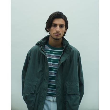 PHIGVEL MAKERS & Co. / BORDER SS TOP / NAVY x BROWN