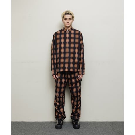 BAL / PLAID ZIP SHIRT BLOUSON / BROWN