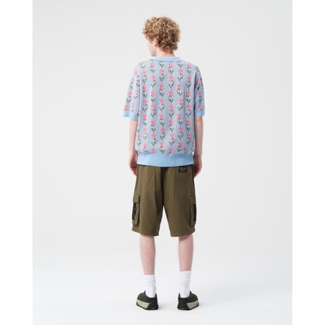 BoTT / FLOWER S/S KNIT POLO / LIGHT BLUE