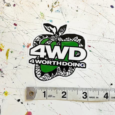 4WD  (4 WORTH DOING) / 4WD LOGO STICKER SHEET / SET OF 9 STICKERS MULTI - COLOR