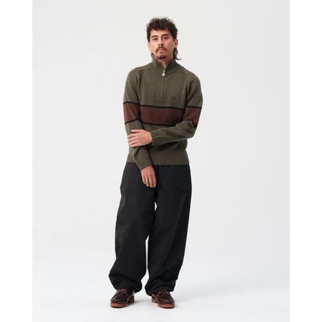 BoTT / HALF-ZIP DRIVERS KNIT / OLIVE