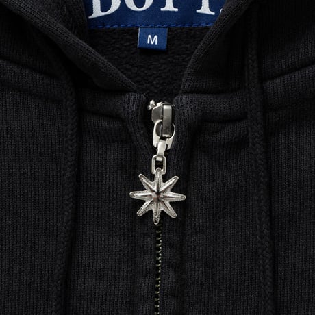 BoTT / WASHED SCRIPT LOGO ZIP HOODIE / WASHED BLACK