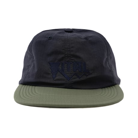 GARBAGE / SOFT BRIM 6 PANEL CAP (VITAL) / NAVY CROWN / ARMY GREEN BRIM (NAVY EMB)