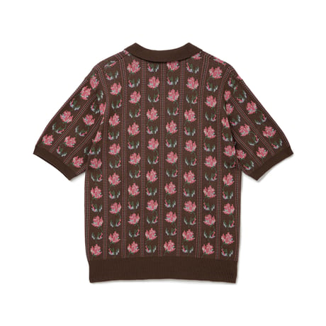 BoTT / FLOWER S/S KNIT POLO / BROWN