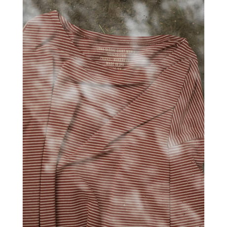 PHIGVEL MAKERS & Co. / RASCHEL BORDER BOAT NECK LS TOP / OLD SAX x IVORY
