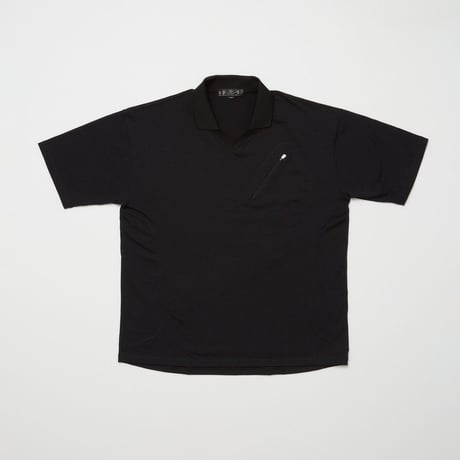 BAL / RECYCLE POLYESTER ZIP POCKET POLO SHIRT / BLACK