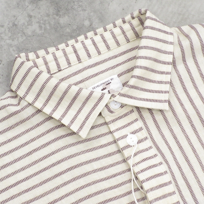 NOROLL / NORMAL SHIRT STRIPE S/S / BROWN | Soph