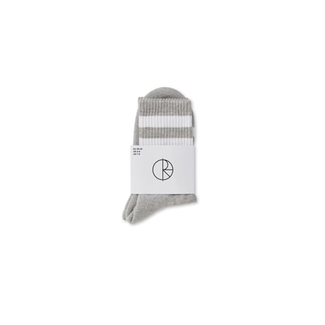 POLAR SKATE CO. / RIB SOCKS HAPPY SAD / HEATHER GREY