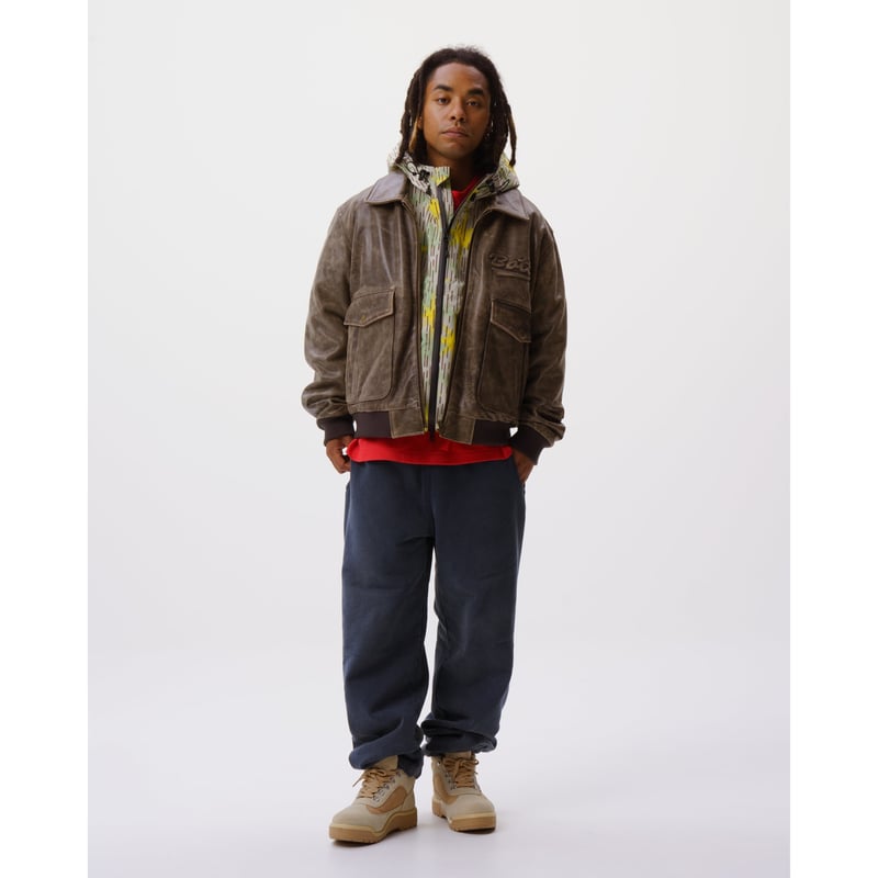 BoTT / SCRIPT LOGO CRACKED LEATHER JACKET / BRO