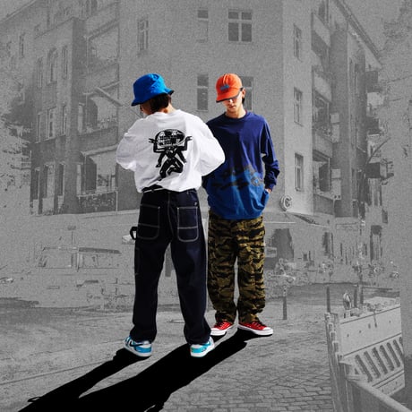 HOMBRE NINO / L/S PRINT TEE (BLOCK) / NAVY